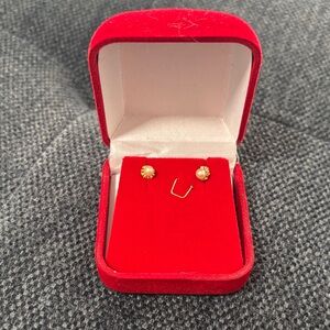 Elegant Gold and Pearl Stud Earrings - FOR NEWBORN